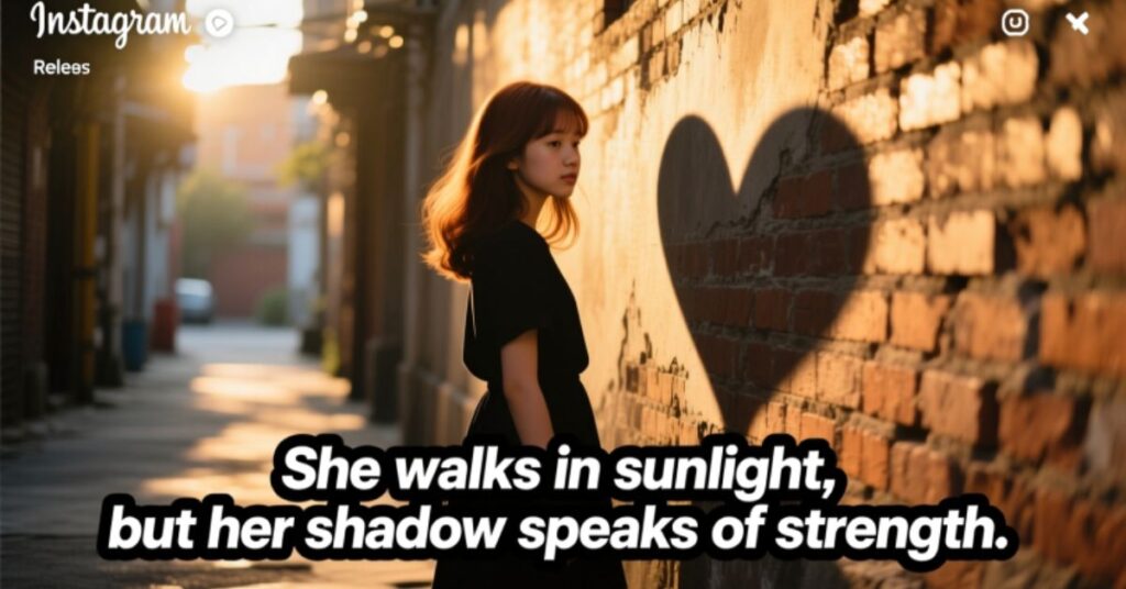Shadow captions for Instagram for girl