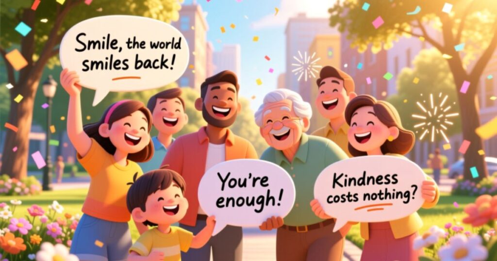 Smile Captions to Spread Happiness