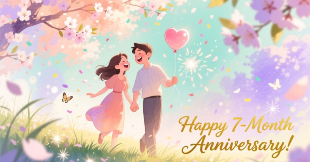 Happy Seven Month Anniversary Celebrating Love's Little Milestones GIF
